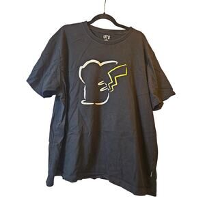Uniqlo UT Pokemon Pikachu Graphic Tee Mens 3XL Black Anime Shirt